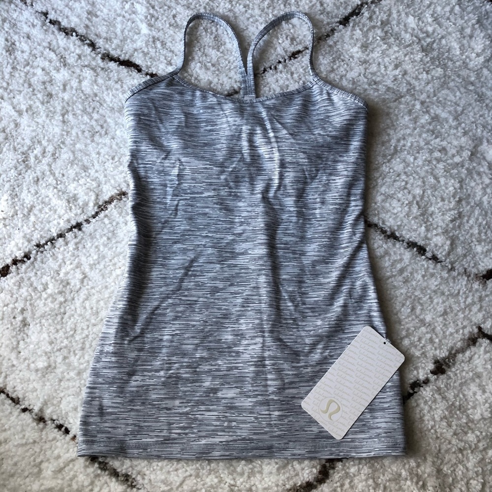 Lululemon Power Y Tank - Heather Grey, Size 6